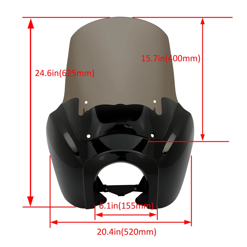 Carenados delanteros con parabrisas de 15"" Smoke para Harley Dyna Super Glide T-sport FXR Foto 3 de 4