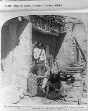 The hair dressing of a Moki Girl (unmarried) - among the ancient C- Old Photo