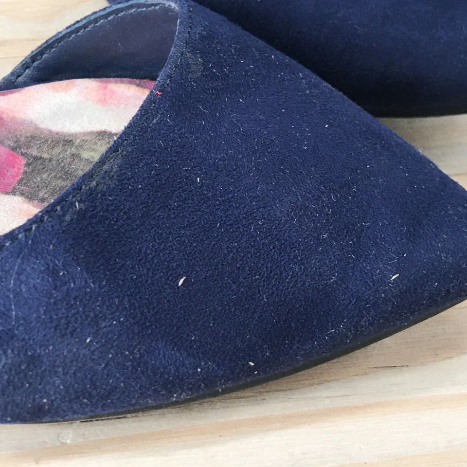 Madden 女孩鞋女式 8M Eezy 休闲一脚蹬尖头 Dorsay 平底鞋蓝色面料 — 第 4/4 张图片