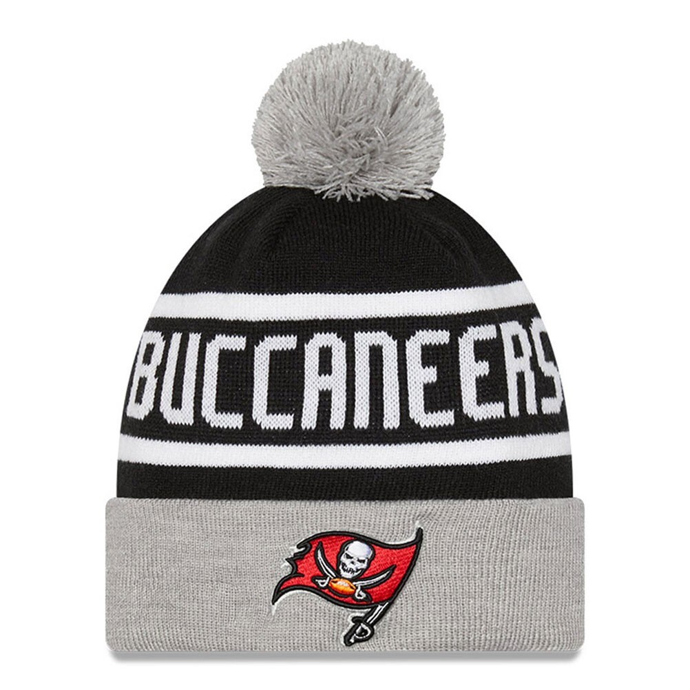 bk　S NEW ERA Tampa Bay Buccaneers NFL Bobble Beanie Hat [Grey/Black] | eBay
