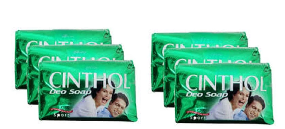 GODREJ Cinthol Deo Sport Green Soap 125g x 6 - Deodorizing Bath Bar Skin Cleanser
