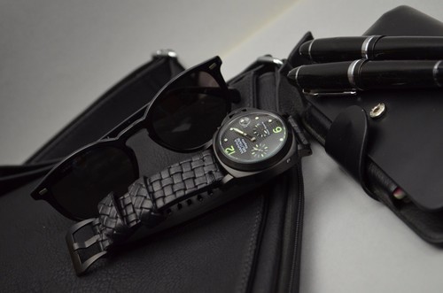 PULSERA RELOJ 26 24 22 CUERO AUTÉNTICO BRAIDY NEGRO I BANDA PARA PANERAI ETC MA CORREA - Imagen 9 de 12