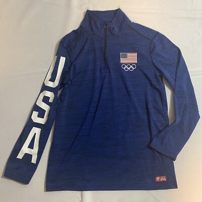 Boy s USA Olympic 1/4 Zip Up Blue Sweater - Size XL