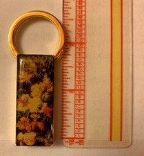 Floral Golden-Colored Keychain. In Box