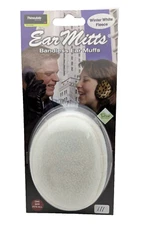 Ear Mitts Bandless Ear Muffs Winter White Fleece SIZE REGULAR NEW #111