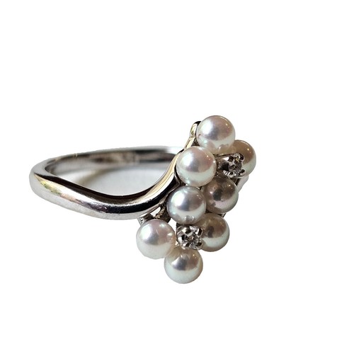 MIKIMOTO Ring Pearl Diamond 750YG US#7-1/4 P0054099 | eBay