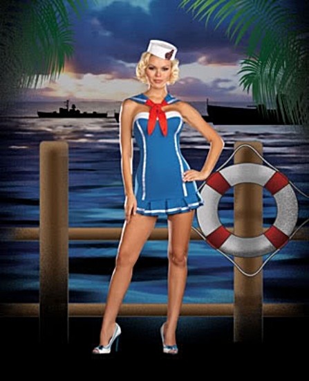Womens Adult Sexy SAILOR STORMY SKY Captain Costume | eBay