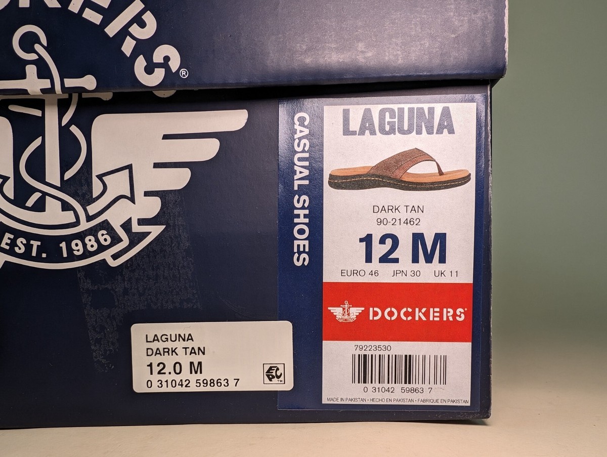 Dockers Sandals Mens 12 Laguna Flip Flop Dark Tan Memory 