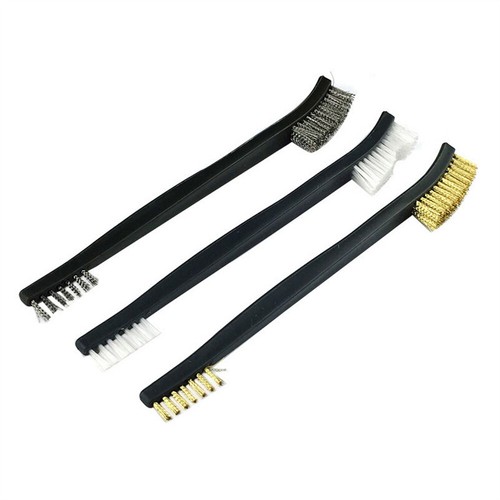 Stainless Steel Nylon Brass Scrub Brushes Metal Remover Mini Wire Brush Set Tool - Picture 19 of 20