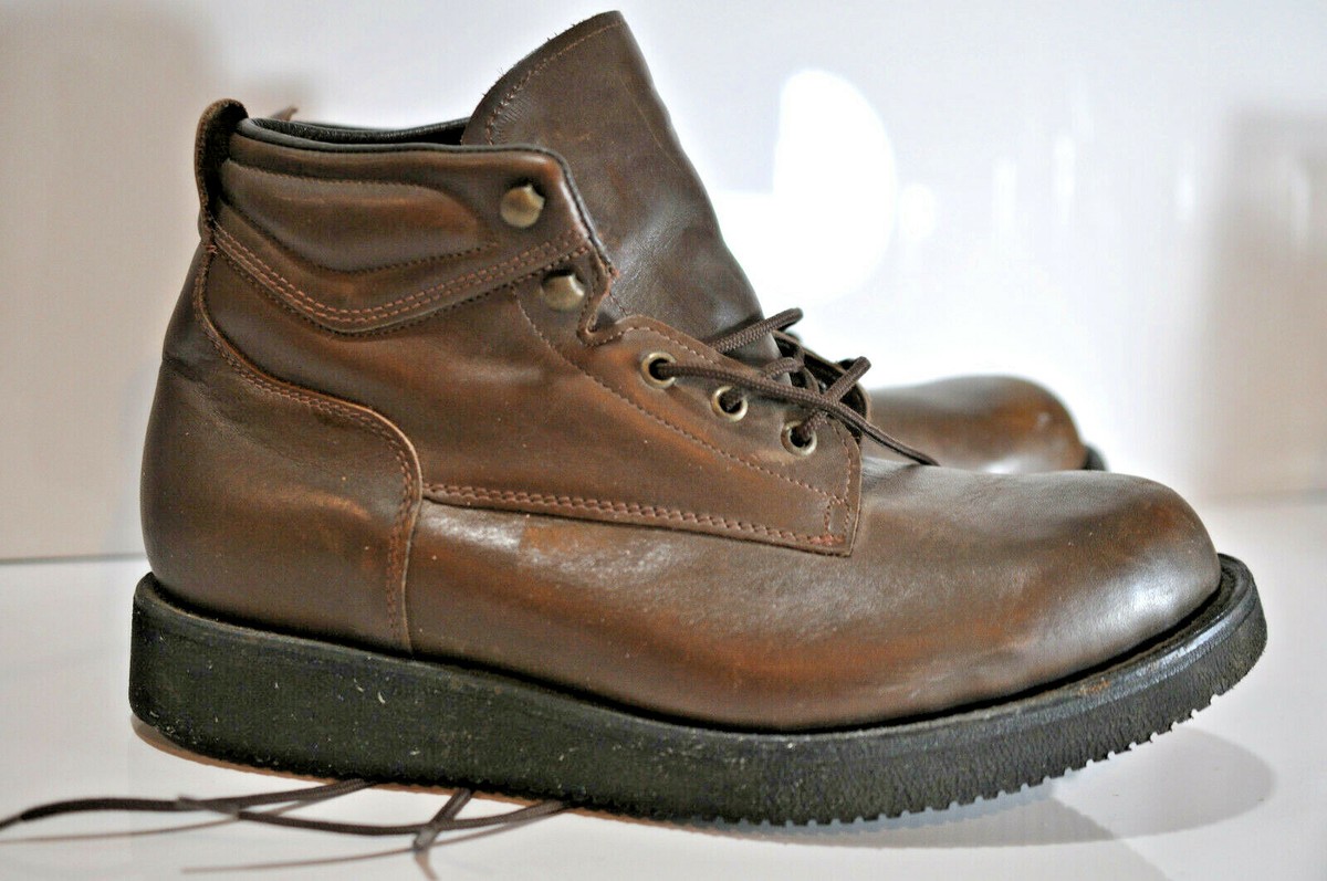 Vtg Mens brown leather boots size 10.5 EE made in USA Vibram  display picture 3