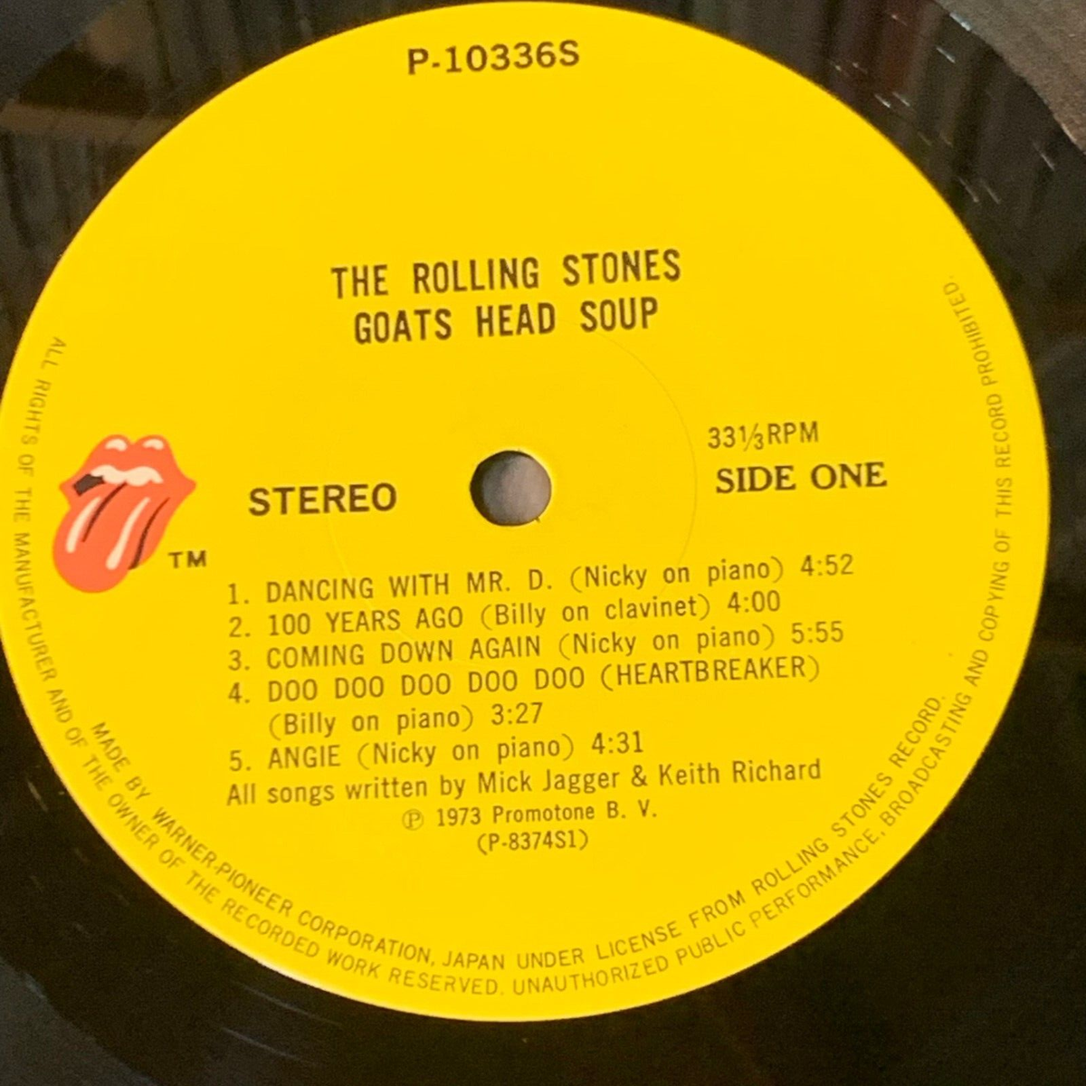 THE ROLLING STONES Goats Head Soup JAPAN LP RECORD P-10336S w/ OBI