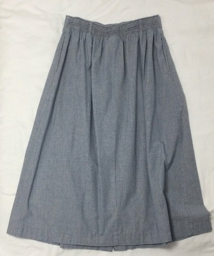 VNTG GOTCHA COVERED 14 Navy Blue Houndstooth Long Button Front Skirt w/Pockets - Picture 7 of 9
