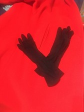 VINTAGE Women LONG BLACK GLOVES SMALL 6 ,