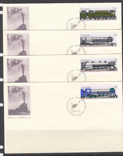 Canada Scott 1118-21 FDC - Locomotives 1925-45
