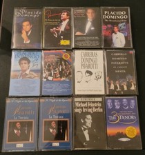Lot of 16 Classical Audio Cassettes Placido Domingo Pavarotti Carreras Feinstein