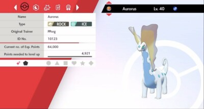 Pokemon Schwert & Schild Shiny Aurorus 6IV Max EVs