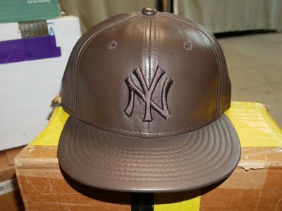 VINTAGE Leather New York Yankees Hat 