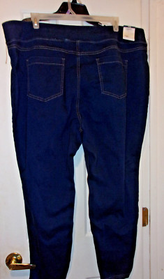 NEW Womens 3X Terra & Sky Dark Wash Skinny Mid Rise Jeggings