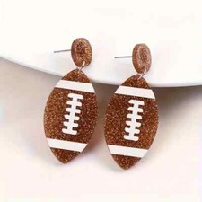Football Design Dangle Earrings