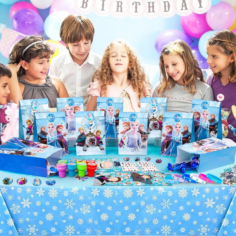 115 un. Elsa Anna Princesa Fiesta de Cumpleaños Favores Fiesta Congelada Favores Bolsas Pegatina Foto 4 de 4