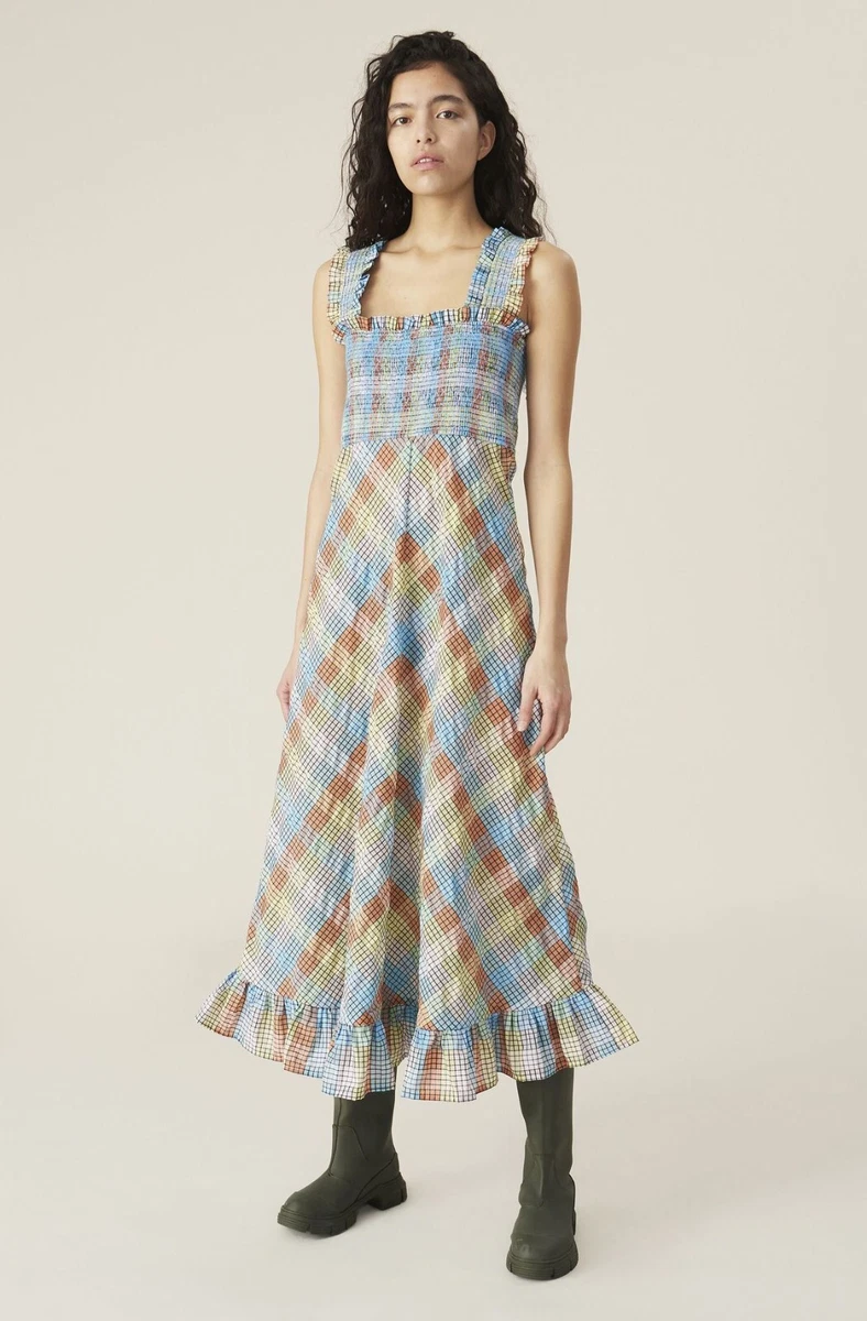 Seersucker top dress ganni
