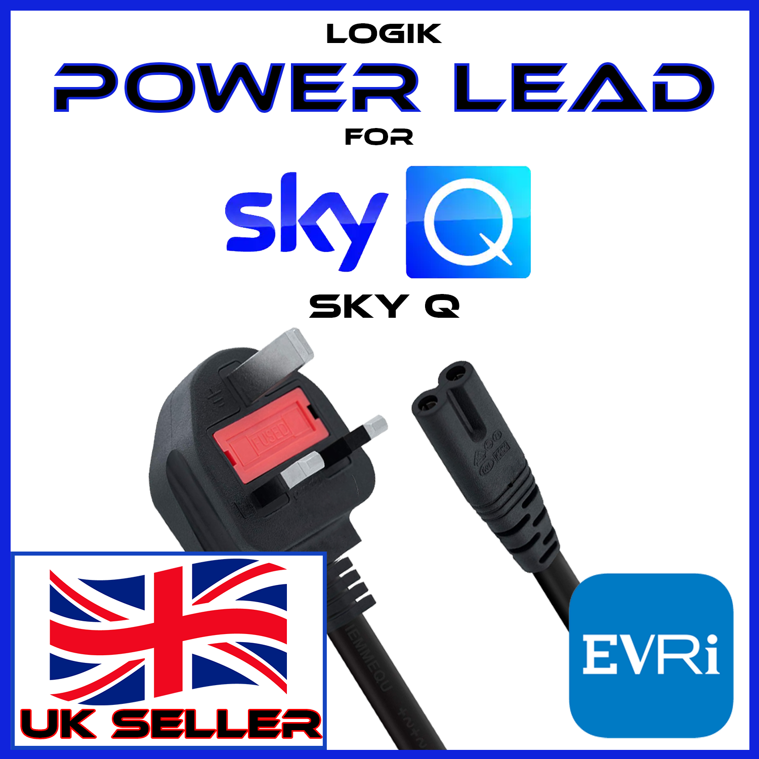 Power Cable For Sky Q Box Replacement Sky Q Long Power Lead Figure