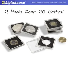 20 Lighthouse Quadrum 12mm Square 2x2 Coin Capsules Holders Storage Snaplock NEW