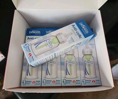 *5 Pack* Dr. Brown s Anti-Colic Options+ Baby Bottles, Level 1 Nipples, 4 oz NEW
