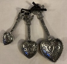 Juego de 3 cuchara medidora Ganz corazones ángeles amor XOXO 1/2 CUCHARADITA, 1 TSP y 1 cucharada