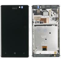 Nokia Lumia 925 Display Lcd Touch Screen Glass Frame Silver