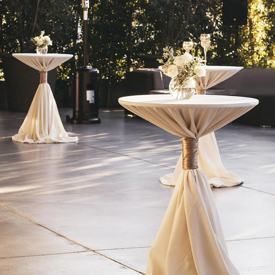 CLATINA 26.4-36" Altura Ajustable Mesas Bistro, Mesa de Cóctel Giratoria 360° Foto 2 de 4