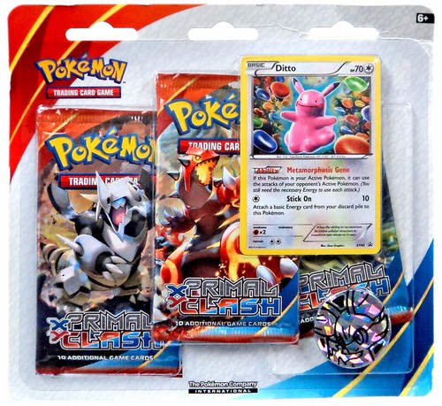 Pokémon Primal Clash 3 pack blister avec iditto très rare tirage court - Photo 1 sur 1