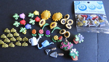 Dress It Up Novelty Buttons Mixed lot Flower Sunflower Gardening Birds Bees