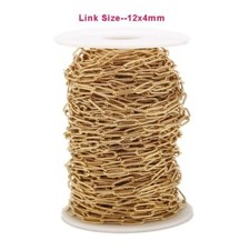 3meters Stainless Steel Gold Textured Link Chain Crafts 4x12mm
