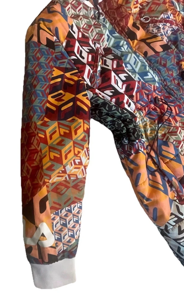 FILA Joanna Allover Print Long Puffer Coat Women’s XL NWT Full Zip Winter Jacket - Image 4 of 4