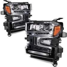 Fit For Chevy Silverado 1500 2019 20 21 2022 Black Housing Headlights Assembly