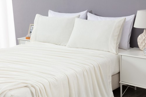 Chezmoi Collection Lavish Extra Soft Microplush Fleece Velvety Bed Sheet Set - 第 25/36 張圖片