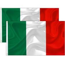 2 St&uuml;ck Flagge Italien 90x150 cm mit Metallringen - Italienische Flagge T...