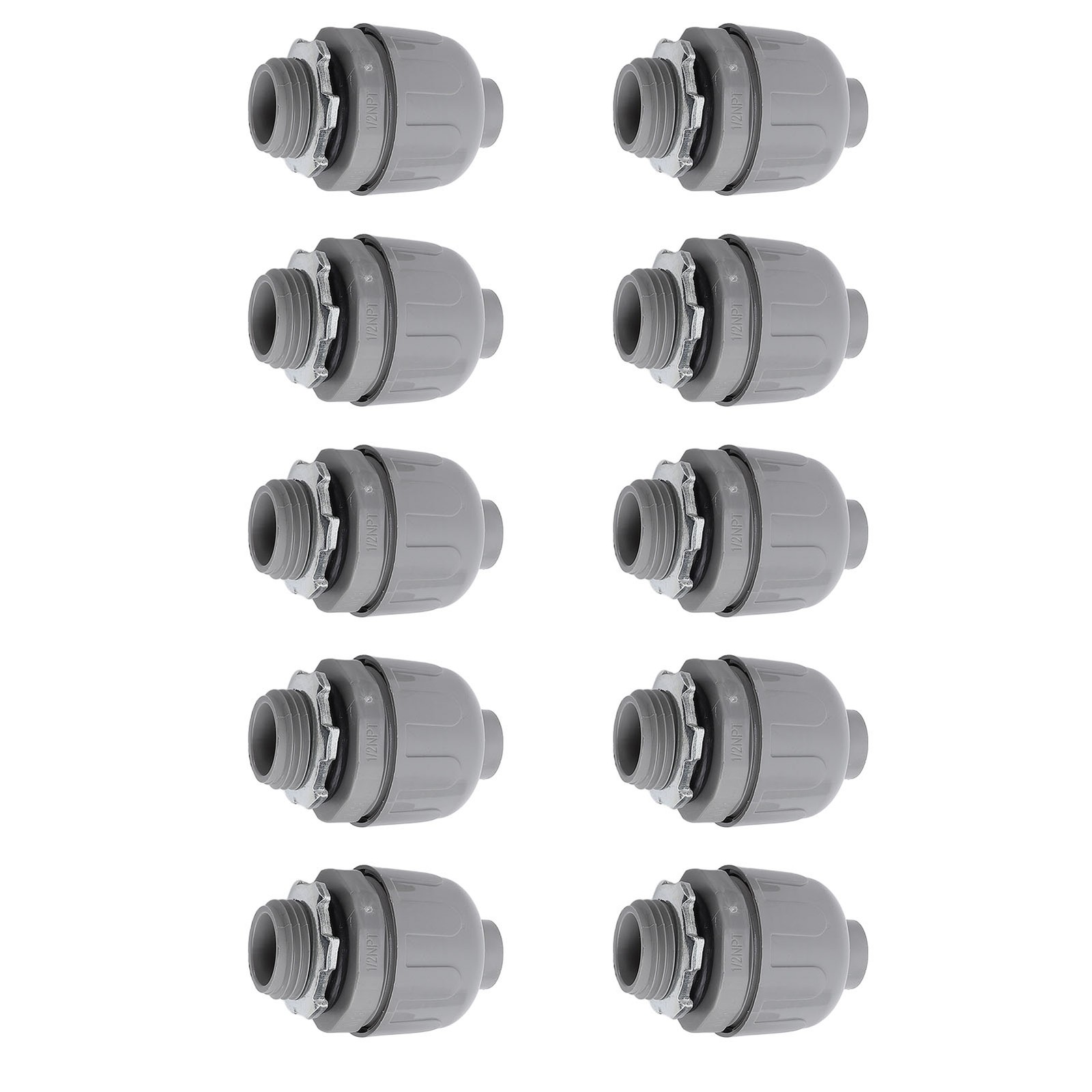 10 Pcs Liquid Tight Conduit Connector 1 Inch NPT Nylon 6 Electrical Conduit Fitt