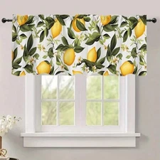 Nature Exotic Lemon Tree Branches Treatment Valance Watercolor Plant Orange