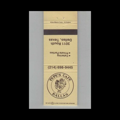 Matchbook Cover Pepe's Cafe Dallas TX #1