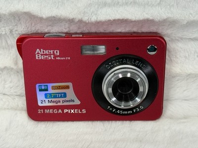 Aberg Best Abcam 218   21.0MP Compact Digital Camera   Red   Tested
