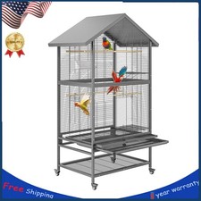 Metal Roof-shaped Parrot Cage Bird Cage Bird House Breeding Cage 80 60 167cm