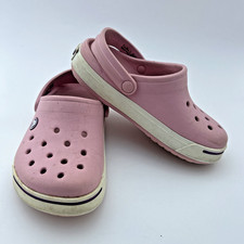 Crocs Crocband Girl's Pink Beach Travel Slip On Clogs Little Kids Size 2