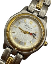 Disney Mickey Mouse Watch Holding On Seconds Hand Two Tone Link New Battery READ