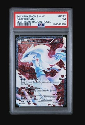 Reshiram RC22/RC25 Legendary Treasures Ultra Rare Full Art Holo PSA 7 New Cert