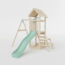Climbing Frame With Single Swing & Picnic Table - Ivywood Retreat I Waltons