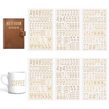 6 Sheets 3D Foam Self-Adhesive Letter and Number Stickers - 1 Inch Gold Puffy