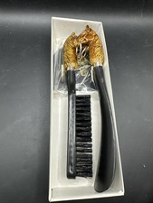 Vintage Brush Shoe Horn Set Horse Head Handles Black Plastic Wall Plaque w/Box