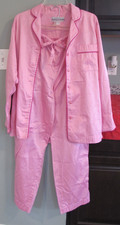 Fernando Sanchez Squette Vtg Pink Button Down Pants Pajamas Set SZ S Small